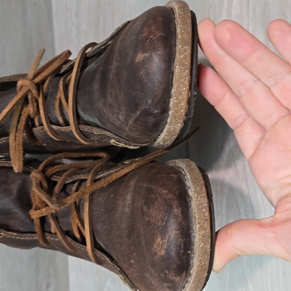 Born Women Brown Leather Ankle Boots Shoes Sz 8 - Picture 5 of 12